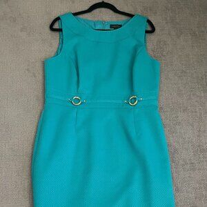 Teal Tahari Dress with Empire Waist Detailing